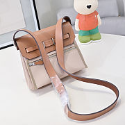 Fortok Hermès Herbag Zip mini bag in Leather and canvas Beige 20cm - 6