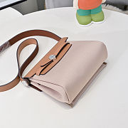 Fortok Hermès Herbag Zip mini bag in Leather and canvas Beige 20cm - 4