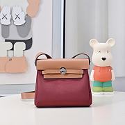 Fortok Hermès Herbag Zip mini bag in canvas Burgundy 20cm - 1
