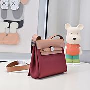 Fortok Hermès Herbag Zip mini bag in canvas Burgundy 20cm - 6