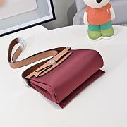 Fortok Hermès Herbag Zip mini bag in canvas Burgundy 20cm - 4