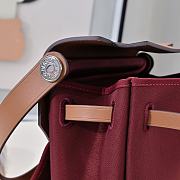 Fortok Hermès Herbag Zip mini bag in canvas Burgundy 20cm - 2
