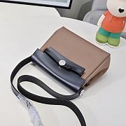 Fortok Hermès Herbag Zip mini bag in canvas Brown/Black 20cm - 4