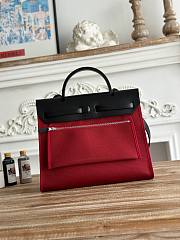 Fortok Hermès Herbag Zip bag in canvas Burgundy 31cm - 2