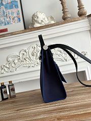 Fortok Hermès Herbag Zip bag in canvas Navy Blue 31cm - 3