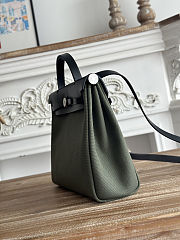 Fortok Hermès Herbag Zip bag in canvas Grey Green 31cm - 3