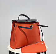 Fortok Hermès Herbag Zip bag in canvas Orange 31cm - 4
