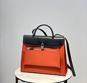 Fortok Hermès Herbag Zip bag in canvas Orange 31cm - 5