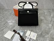 Fortok Hermès Herbag Zip bag in canvas Black 31cm - 1