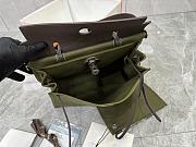 Fortok Hermès Herbag Zip bag in canvas Olive Green 31cm - 4