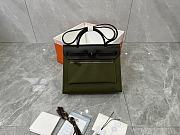 Fortok Hermès Herbag Zip bag in canvas Olive Green 31cm - 3