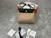 Fortok Hermès Herbag Zip bag in canvas Tan 31cm - 1