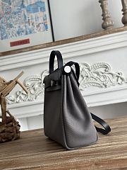 Fortok Hermès Herbag Zip bag in canvas Grey 31cm - 6