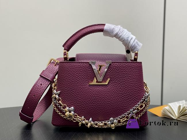 Fortok Louis Vuitton Capucines Mini bag in Burgundy Taurillon 14 x 8 x 21cm - 1