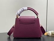 Fortok Louis Vuitton Capucines Mini bag in Burgundy Taurillon 14 x 8 x 21cm - 6