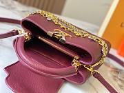 Fortok Louis Vuitton Capucines bag in Burgundy Taurillon 27 x 17.3 x 9cm - 5