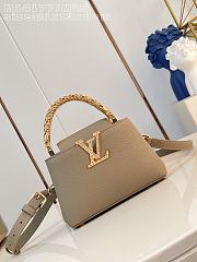 Fortok Louis Vuitton Capucines Mini Taupe leather Gold-toned Hardware 21x13x8cm - 6