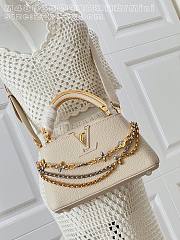 Fortok Louis Vuitton Capucines Mini bag a triple chain adornment Beige 22x12x8cm - 1
