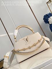 Fortok Louis Vuitton Capucines Mini bag a triple chain adornment Beige 26.5x14x8cm  - 6