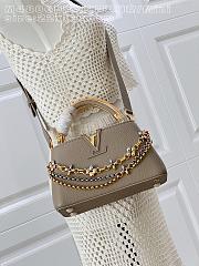 Fortok Louis Vuitton Capucines Mini bag a triple chain adornment Taupe 22x12x8cm - 1