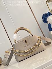 Fortok Louis Vuitton Capucines Mini bag a triple chain adornment Taupe 22x12x8cm - 5