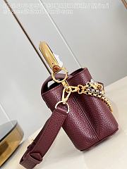 Fortok Louis Vuitton Capucines Mini bag a triple chain adornment Burgundy 22x12x8cm - 3