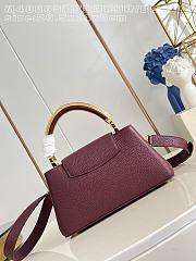 Fortok Louis Vuitton Capucines Mini bag a triple chain adornment Burgundy 26.5x14x8cm  - 6