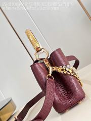 Fortok Louis Vuitton Capucines Mini bag a triple chain adornment Burgundy 26.5x14x8cm  - 3