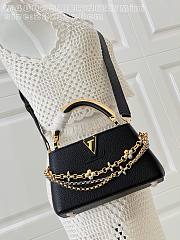 Fortok Louis Vuitton Capucines Mini bag a triple chain adornment Black 22x12x8cm  - 1