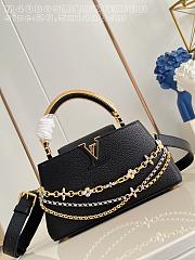 Fortok Louis Vuitton Capucines Mini bag a triple chain adornment Black 26.5x14x8cm - 5