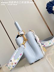Fortok Louis Vuitton Capucines Mini bag in light blue 21 x 8 x 13cm - 6