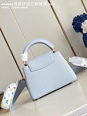 Fortok Louis Vuitton Capucines Mini bag in light blue 21 x 8 x 13cm - 3