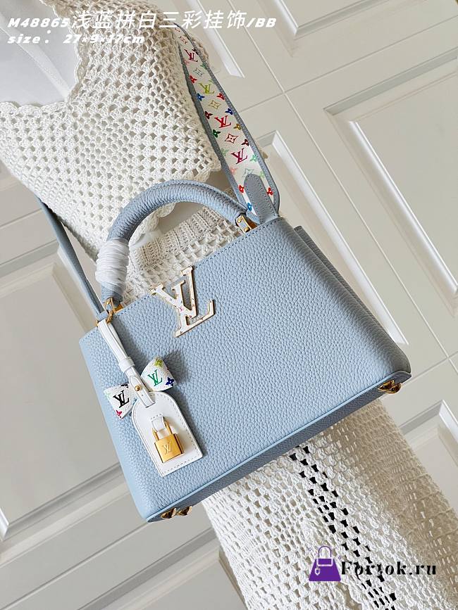 Fortok Louis Vuitton Capucines Mini bag in light blue 27 x 9 x 17cm  - 1