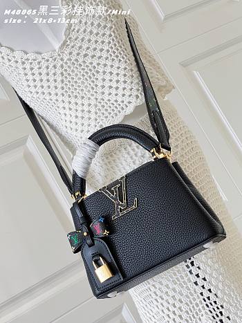 Fortok Louis Vuitton Capucines Mini bag in Black 21 x 8 x 13cm