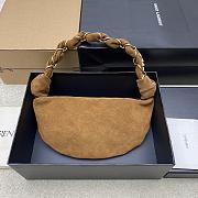 Fortok Saint Laurent Amalia 26ss Hobo Bag Suede Brown 19x13x10cm - 1
