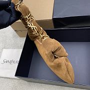 Fortok Saint Laurent Amalia 26ss Hobo Bag Suede Brown 19x13x10cm - 3
