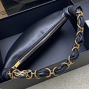 Fortok Saint Laurent Amalia 26ss Hobo Bag Leather Black 19x13x10cm - 3