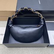 Fortok Saint Laurent Amalia 26ss Hobo Bag Leather Black 19x13x10cm - 6