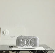 Fortok Chanel Vanity Case Silver Bag 10x17x8cm - 5