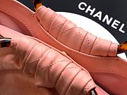 Fortok Chanel Mini Drawstring Bag with Resin/Tortoiseshell Handle Leather Salmon Pink 26x32x14cm - 3