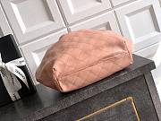 Fortok Chanel Mini Drawstring Bag with Resin/Tortoiseshell Handle Leather Salmon Pink 26x32x14cm - 4