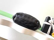 Fortok Chanel Mini Drawstring Bag with Resin/Tortoiseshell Handle Leather Black 26x32x14cm - 3
