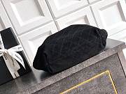 Fortok Chanel Mini Drawstring Bag with Resin/Tortoiseshell Handle Suede Black 26x32x14cm - 3
