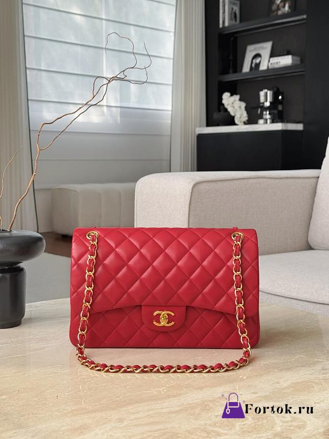 Fortok Chanel Flap Bag CF30 Red 30cm - 1