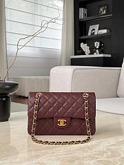 Fortok Chanel Flap Bag CF23 Burgundy 14.5x23x6cm - 1