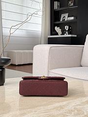 Fortok Chanel Flap Bag CF23 Burgundy 14.5x23x6cm - 5