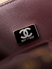 Fortok Chanel Flap Bag CF23 Burgundy 14.5x23x6cm - 3