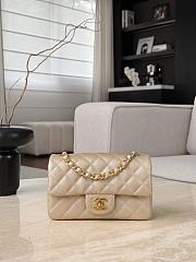 Fortok Chanel Flap Bag Caviar Light Gold Mini Bag 12x20x6cm - 1
