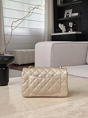 Fortok Chanel Flap Bag Caviar Light Gold Mini Bag 12x20x6cm - 5
