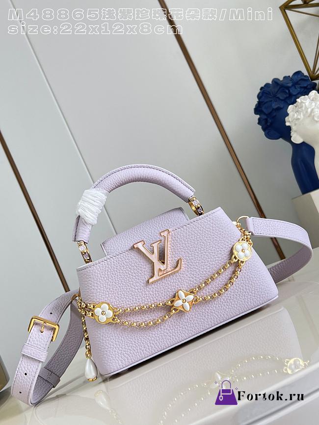 Fortok Louis Vuitton Capucines East-West Pink 12 x 8 x 22cm - 1